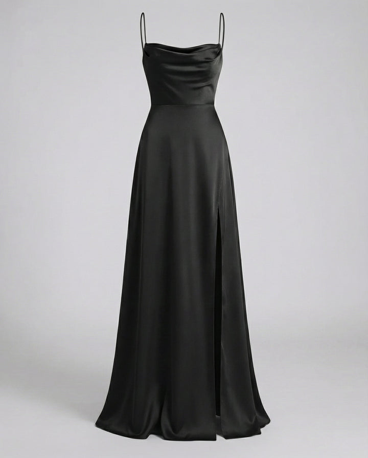 Paloma | Slip Maxi Dress – Draped with High Split