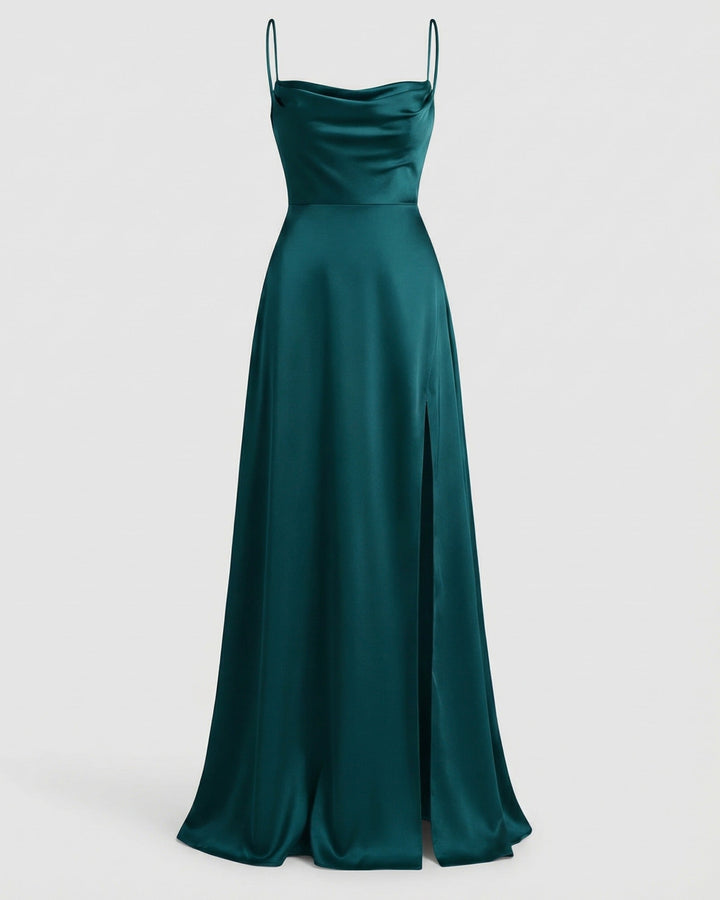 Paloma | Slip Maxi Dress – Draped with High Split