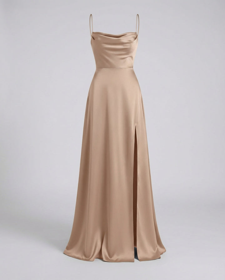 Paloma | Slip Maxi Dress – Draped with High Split