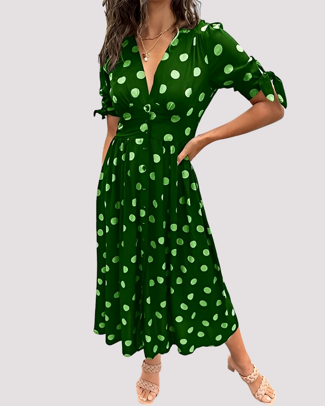 Aurelia | Summer V-Neck Dress – A-Line Silhouette and Plunge Neckline