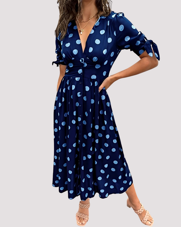 Aurelia | Summer V-Neck Dress – A-Line Silhouette and Plunge Neckline