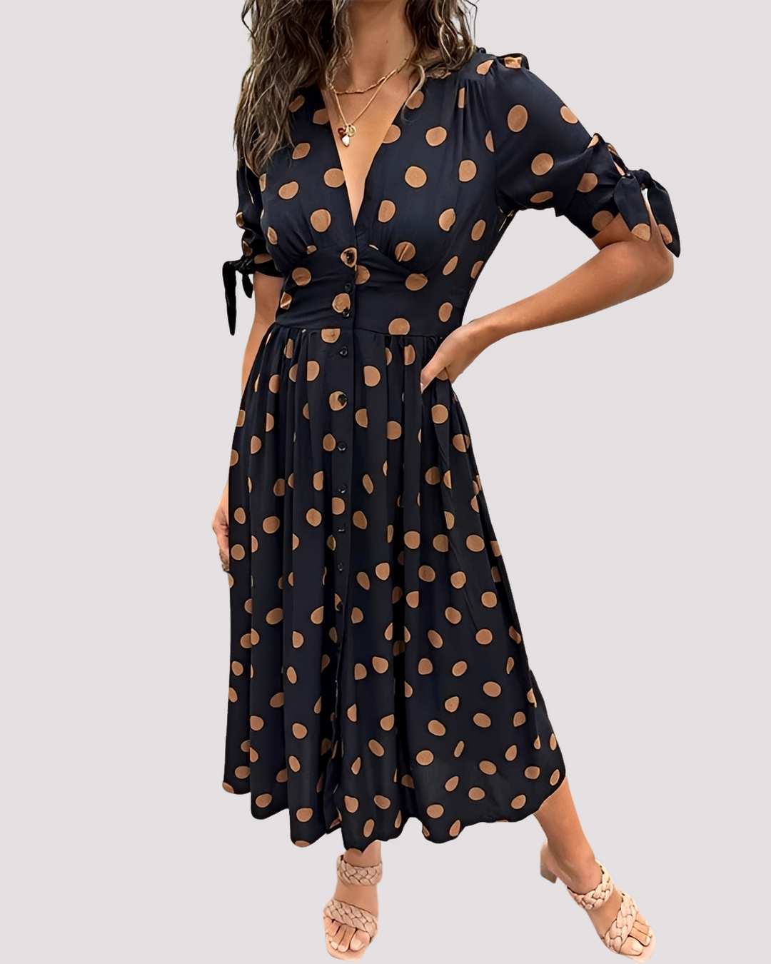 Aurelia | Summer V-Neck Dress – A-Line Silhouette and Plunge Neckline