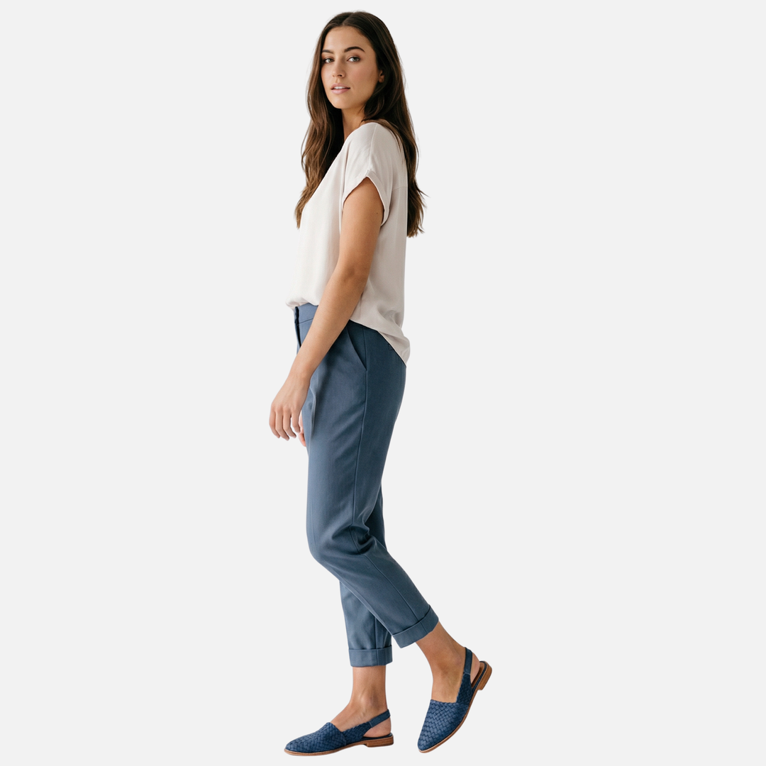 Sara | Woven Slingback Flats with Adjustable Strap