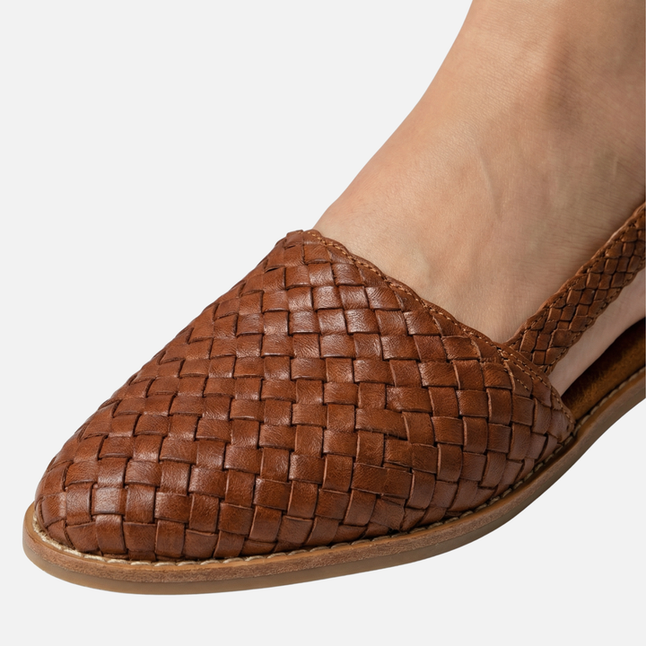 Sara | Woven Slingback Flats with Adjustable Strap