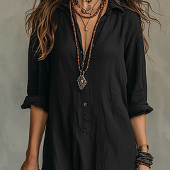 Veronica black maxi dress neckline detail