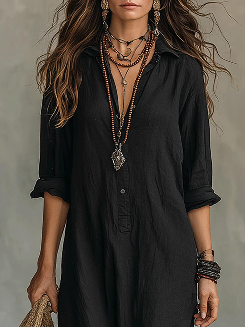 Veronica black maxi dress neckline detail
