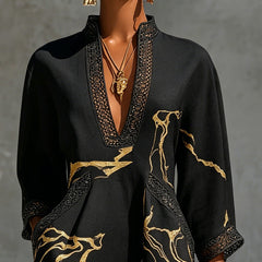Alienor elegant crochet mini dress in black, detail view 2