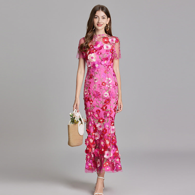 Marlowe | Tulle Floral Evening Dress with 3D Appliques