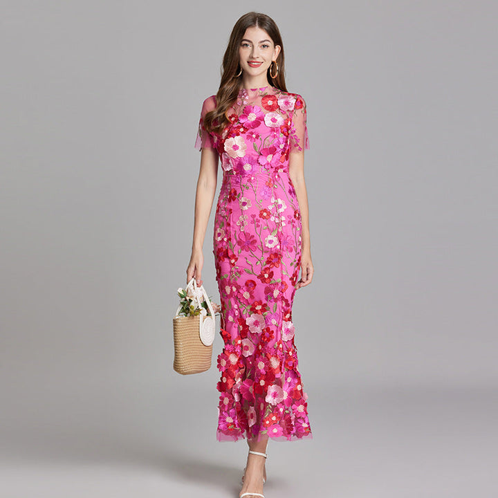 Marlowe | Tulle Floral Evening Dress with 3D Appliques