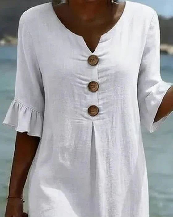 Naomi | Shift Dress with Puff Sleeves