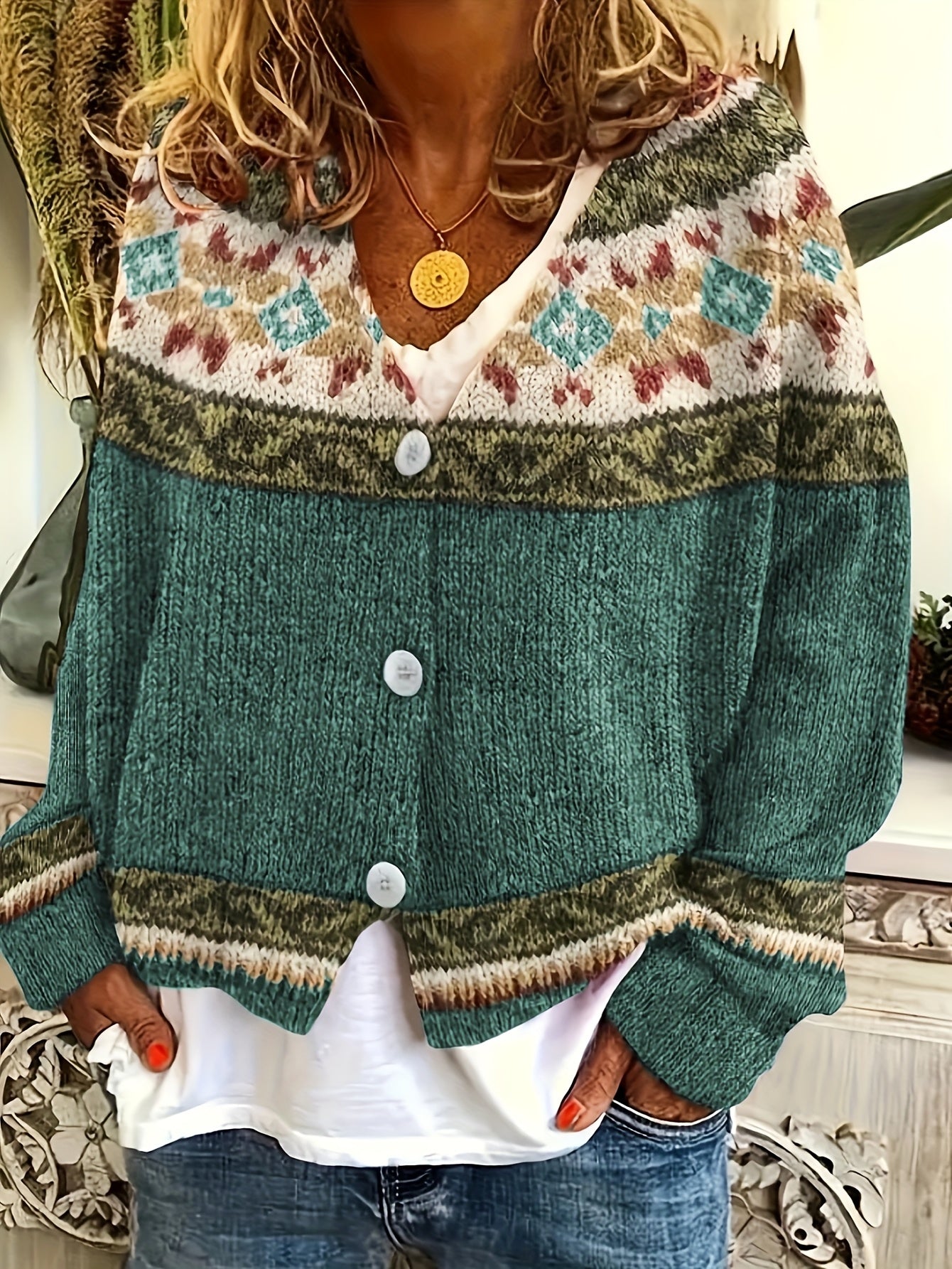 Poppy | Colourblock Button Cardigan