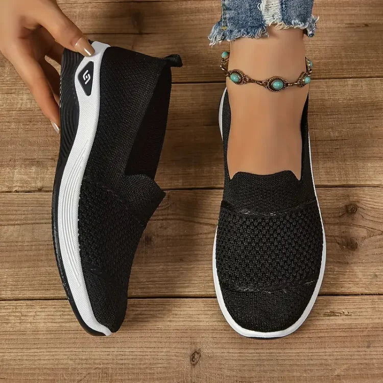 Azalea orthopedic slip-on sneakers in Black by Cévora London