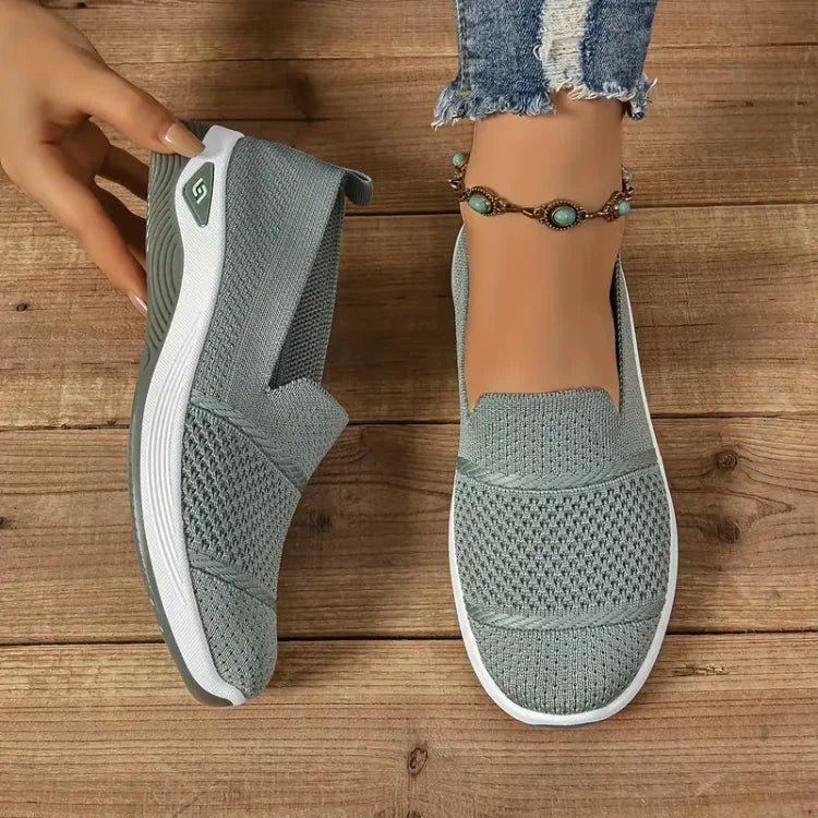 Azalea orthopedic slip-on sneakers in Green by Cévora London