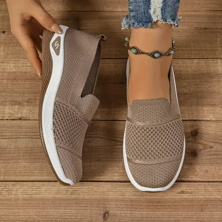 Azalea orthopedic slip-on sneakers in Khaki by Cévora London