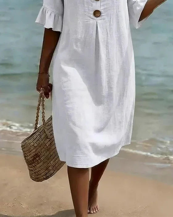 Naomi | Shift Dress with Puff Sleeves