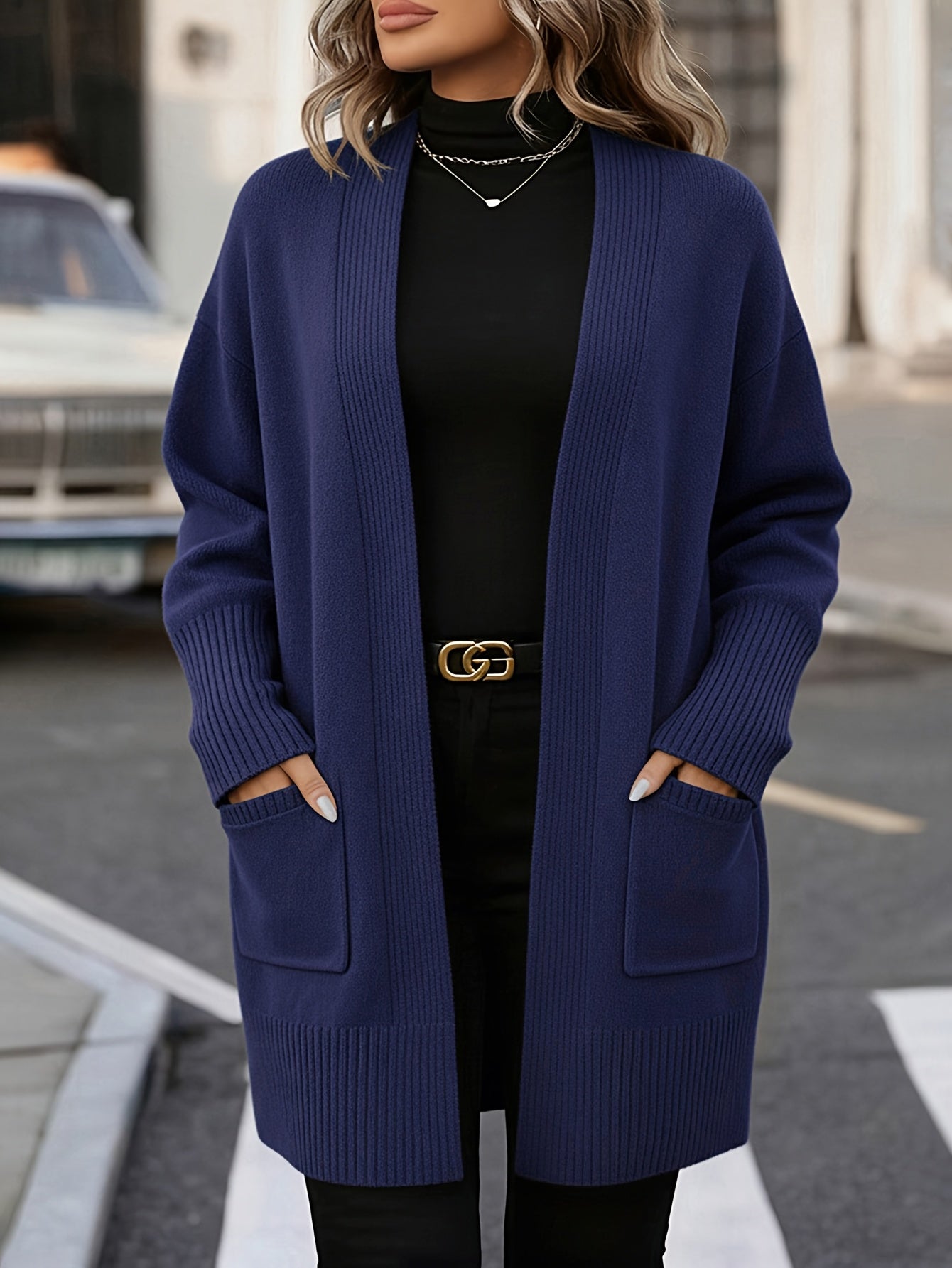 Adelaide | Plus Size Ribbed Pocket Cardigan