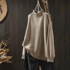 Barbara relaxed knit jumper in Beige by Cévora London