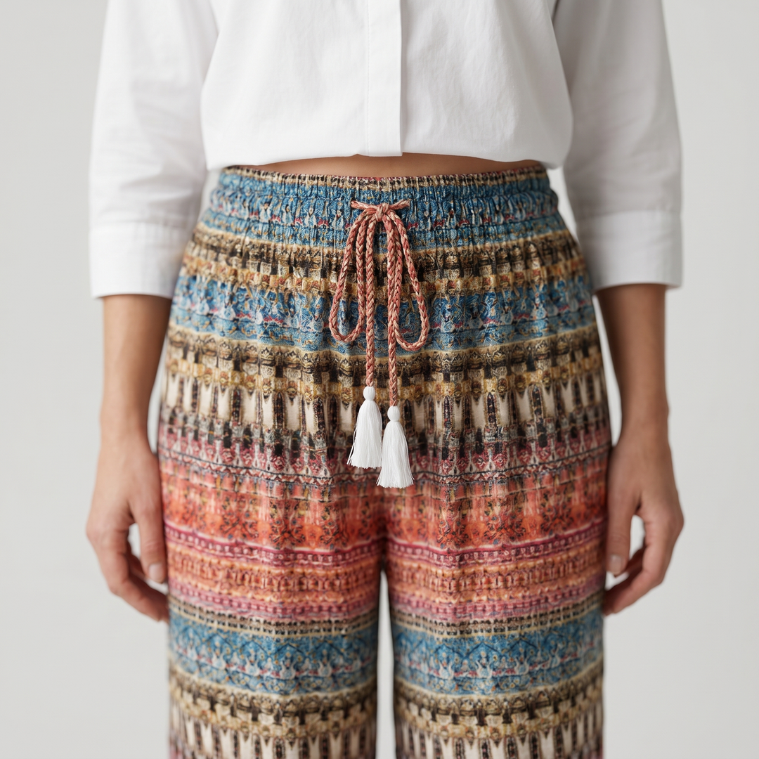 Sofia | Bohemian Summer Pants with Elasticated Waist