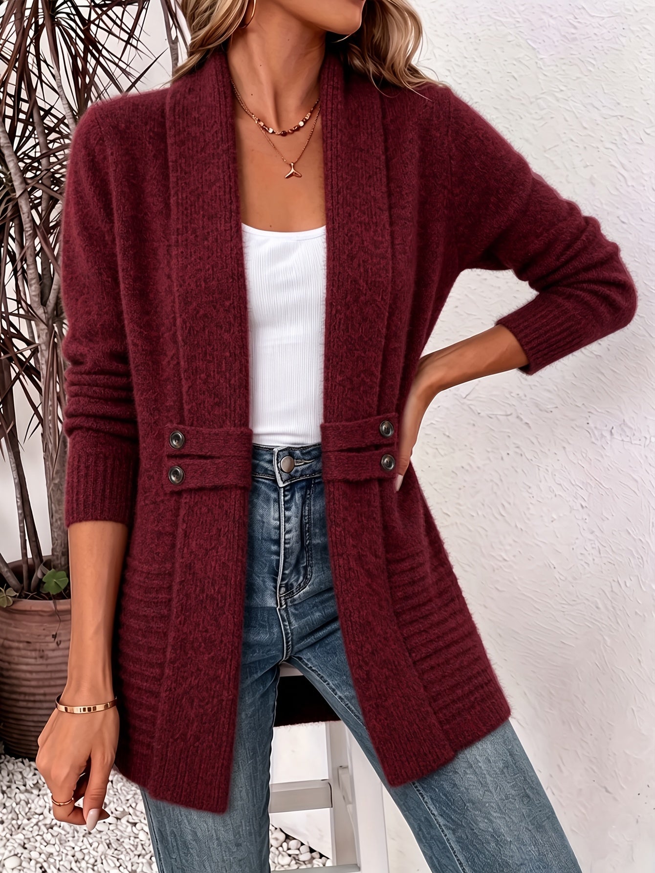 Beatrice | Belted Wrap-Style Longline Cardigan