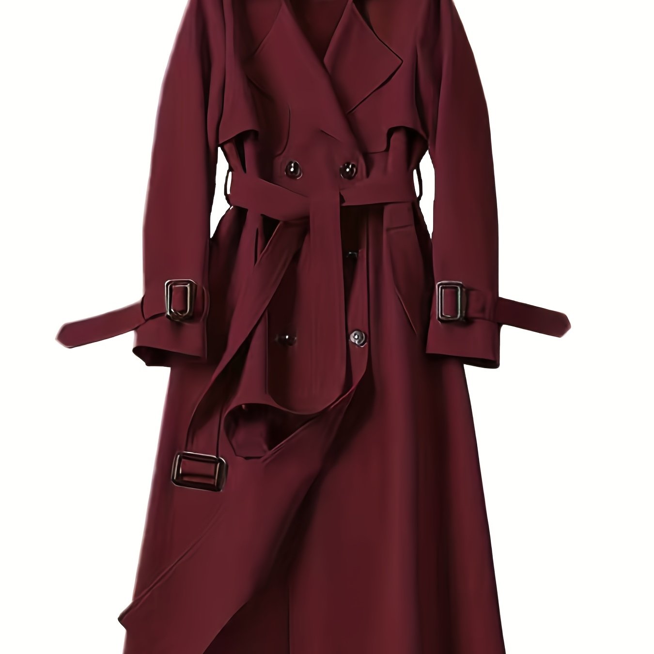 Genevieve | Double-Breasted Knee-Length Trench Coat