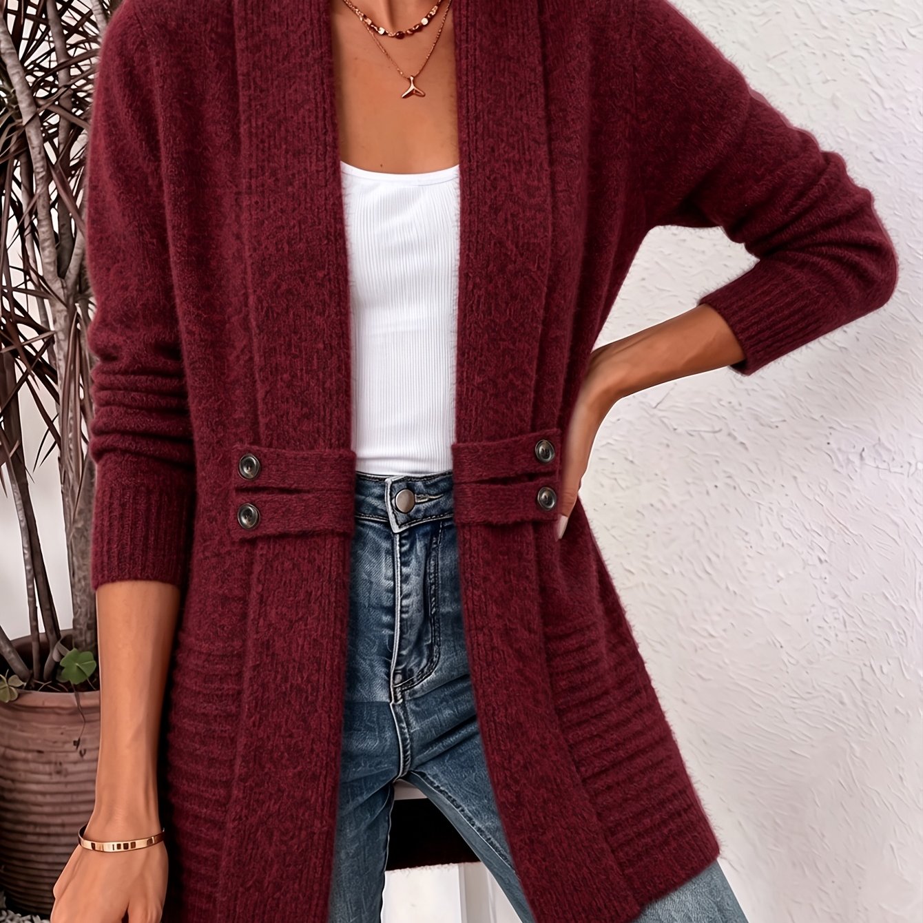 Beatrice | Belted Wrap-Style Longline Cardigan