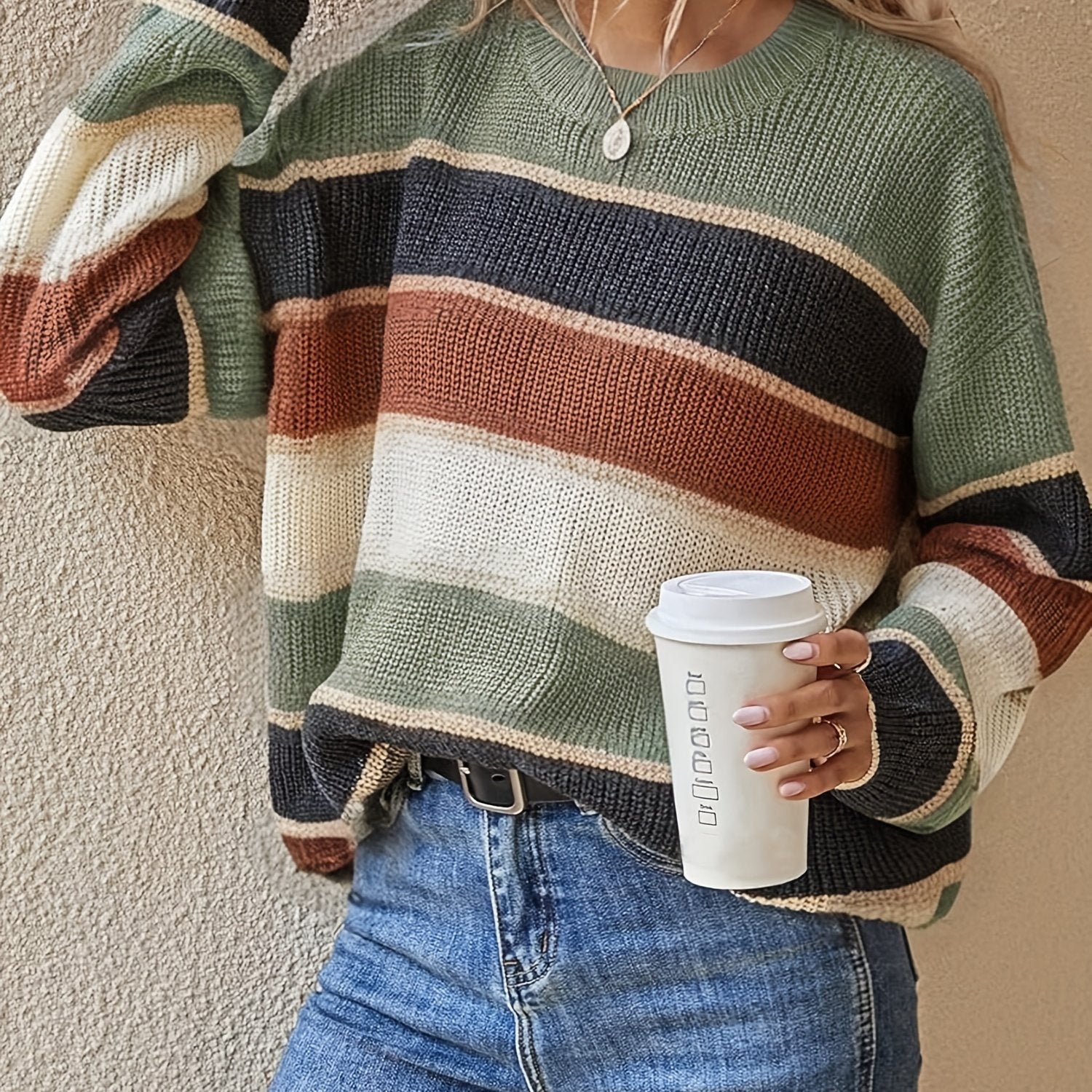 Hazel | Cosy Striped Autumn Sweater