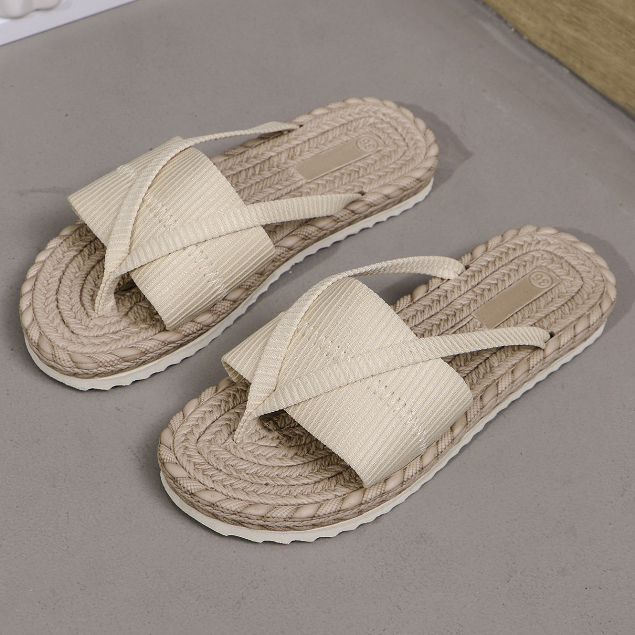 Nina | Casual Knit Strap Summer Beach Flip Sandals