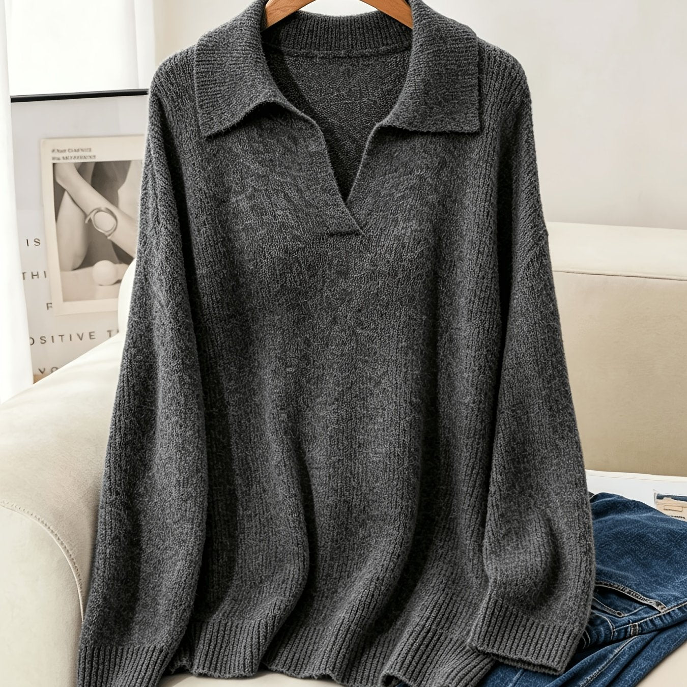 Josephine | Plus Size Soft Lapel Pullover