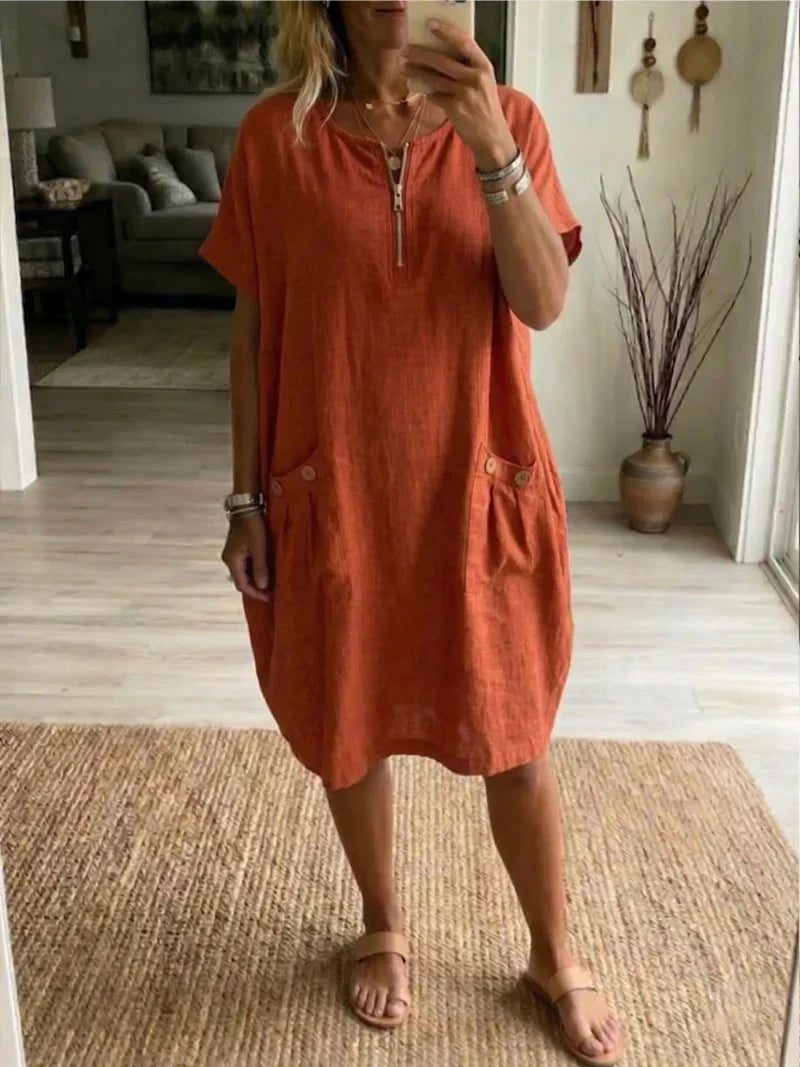 Pascale™ | Zip-Front Maxi Dress