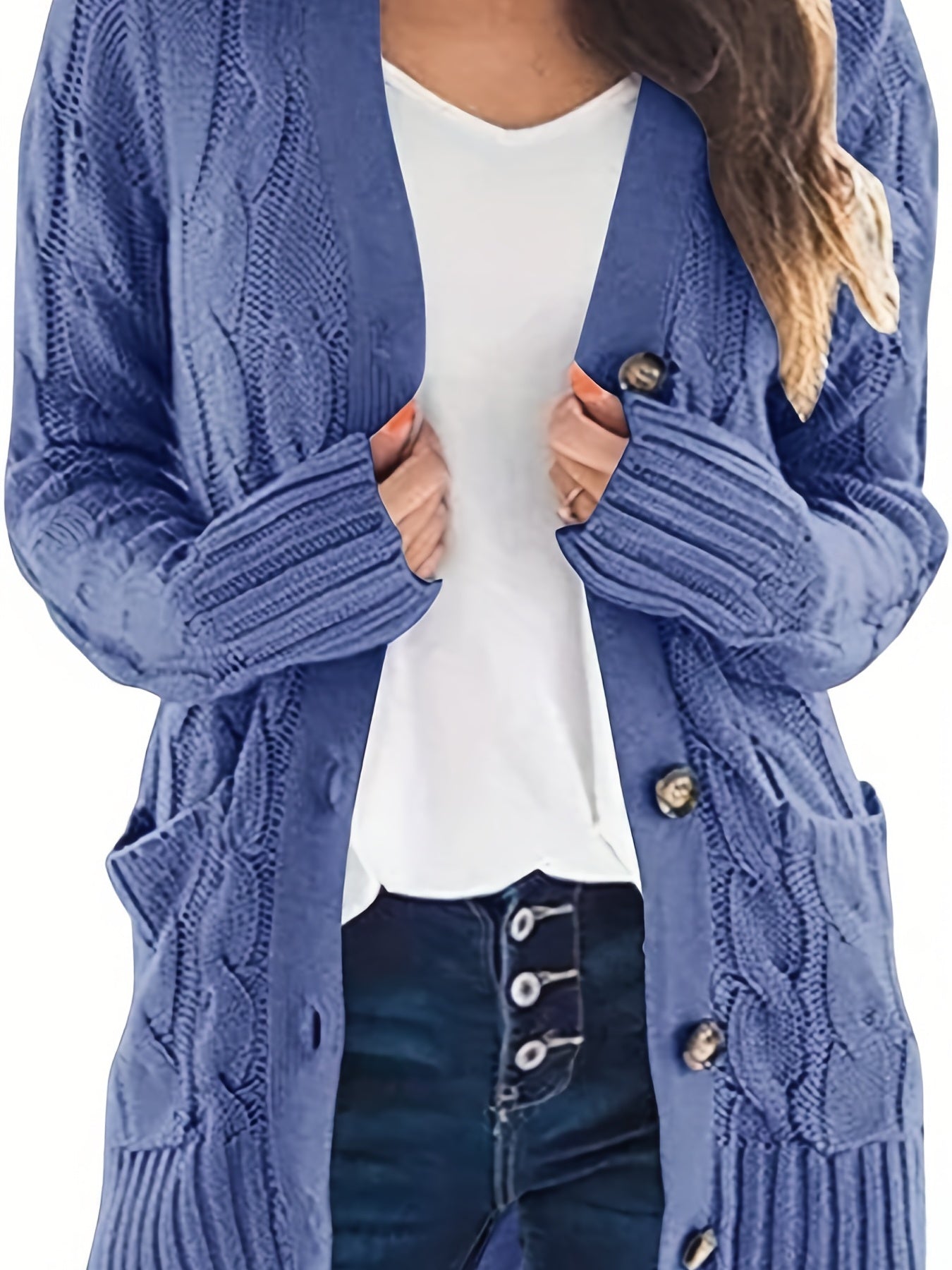 Harriet | Plus Size Cable-Knit Button Cardigan