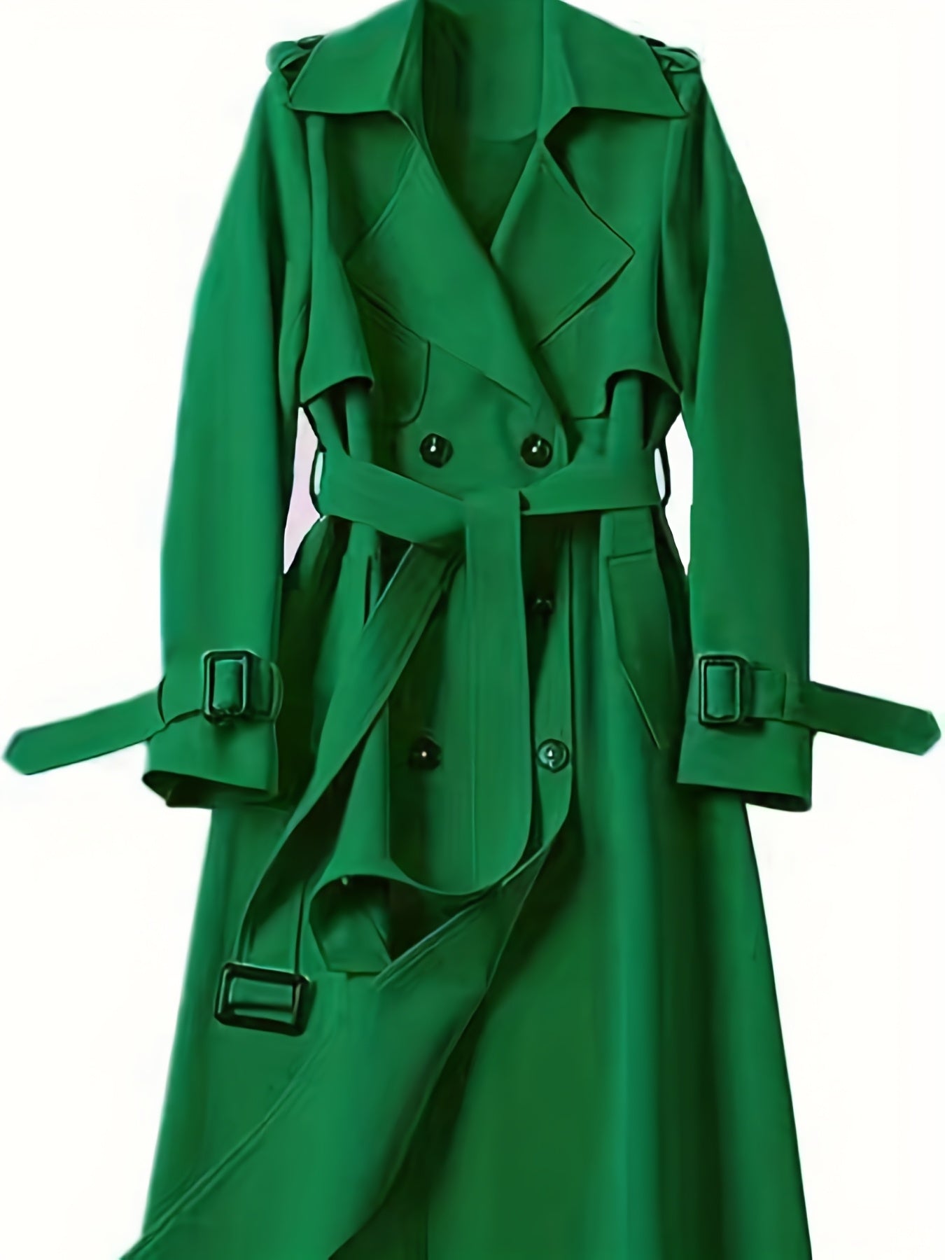 Genevieve | Double-Breasted Knee-Length Trench Coat