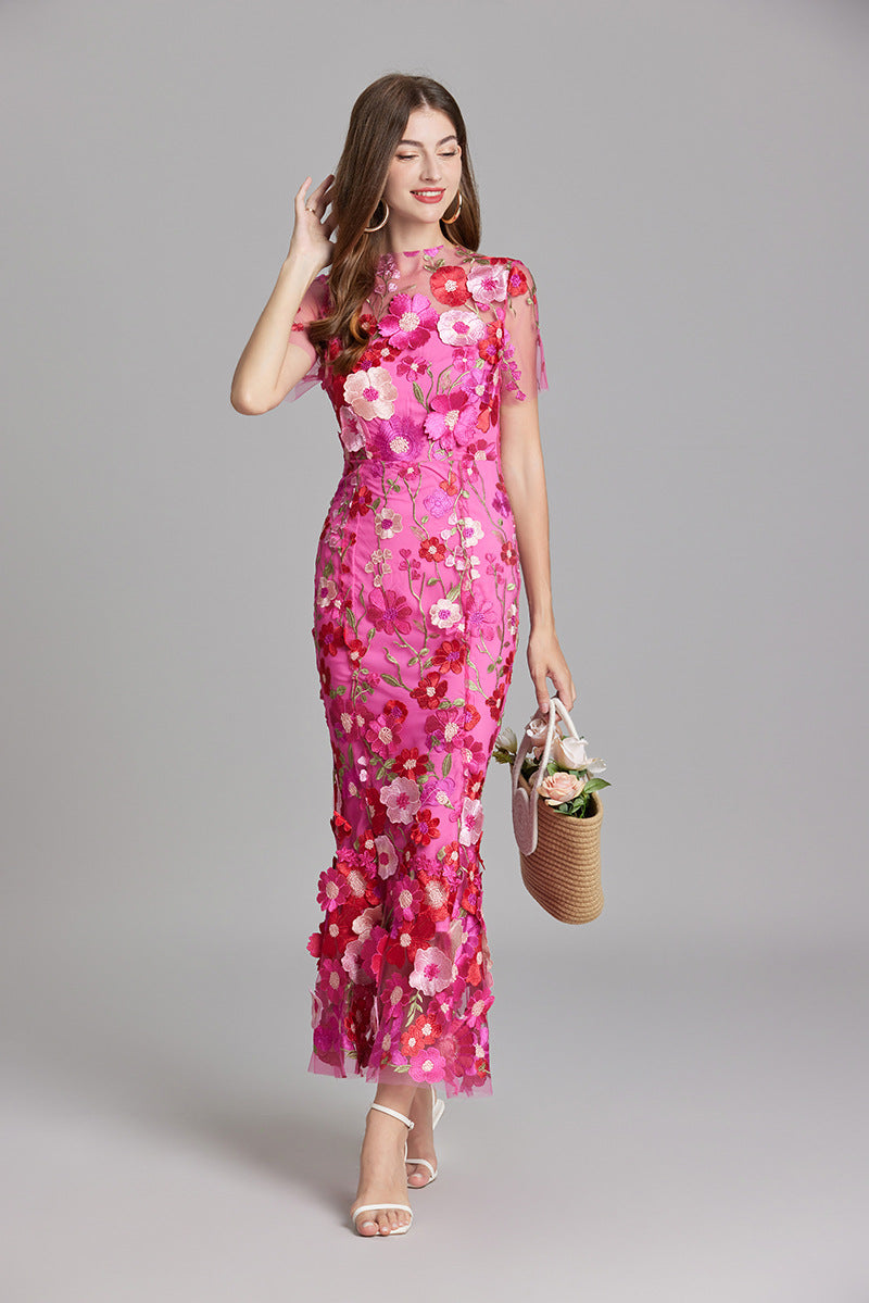 Marlowe | Tulle Floral Evening Dress with 3D Appliques
