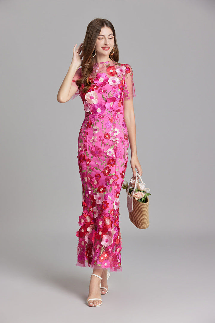 Marlowe | Tulle Floral Evening Dress with 3D Appliques