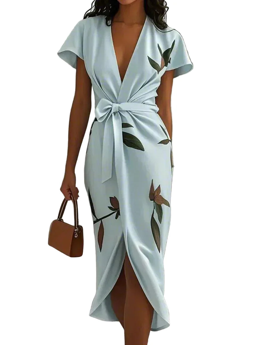 Amelia | Elegant Wrap Dress – Flattering V-Neck Style