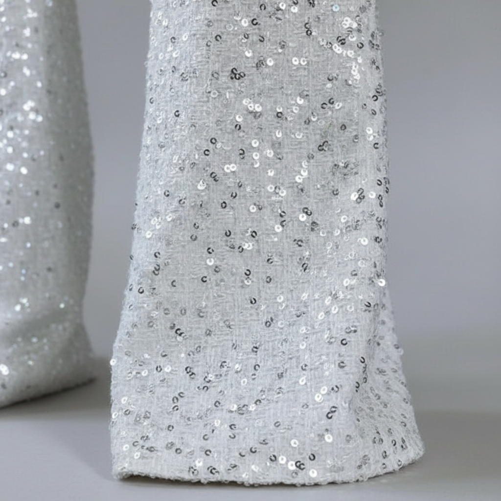 Elena | Sequin Jumpsuit with Flared Legs and Waist Belt