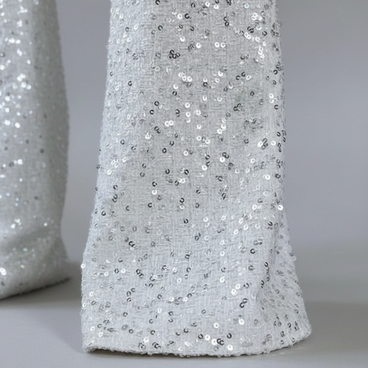 Elena | Sequin Jumpsuit with Flared Legs and Waist Belt