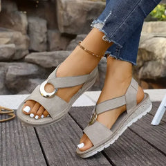 Luna supportive cross-strap sandals in beige