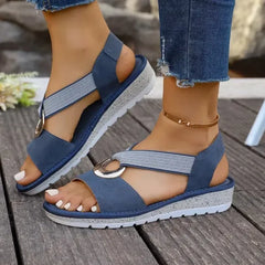 Luna supportive cross-strap sandals in blue
