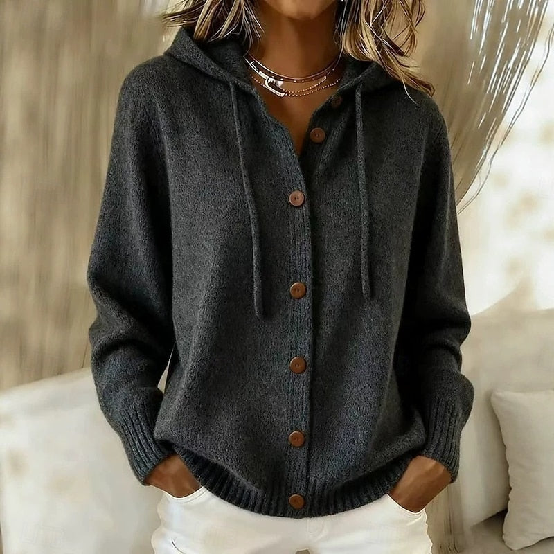 Estella | Hooded Button-Front Cardigan