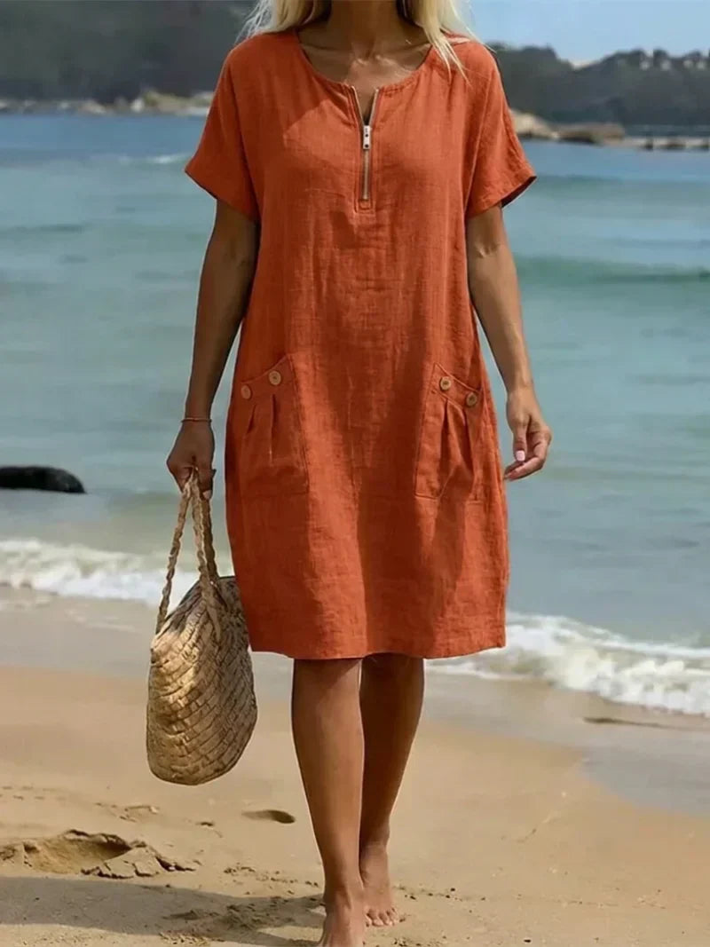 Pascale™ | Zip-Front Maxi Dress